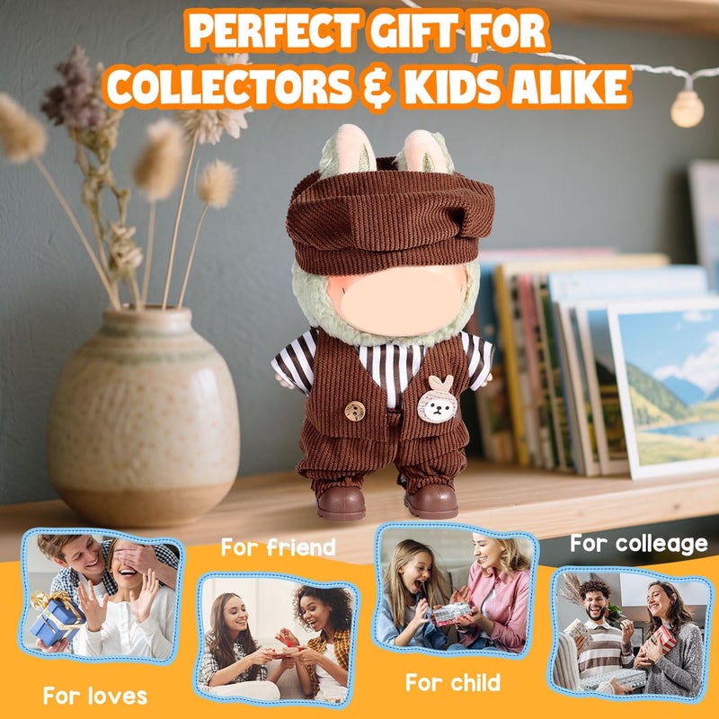 AICase for Labubu Clothes/for Labubu Outfits,Clothes Set for 17cm Lububu Doll,3 Piece Set Hat Clothing for LA BUBU, Boys and Girls Stylish Adorable Dolls Clothes Accessories (No Doll)_08 - Image 5